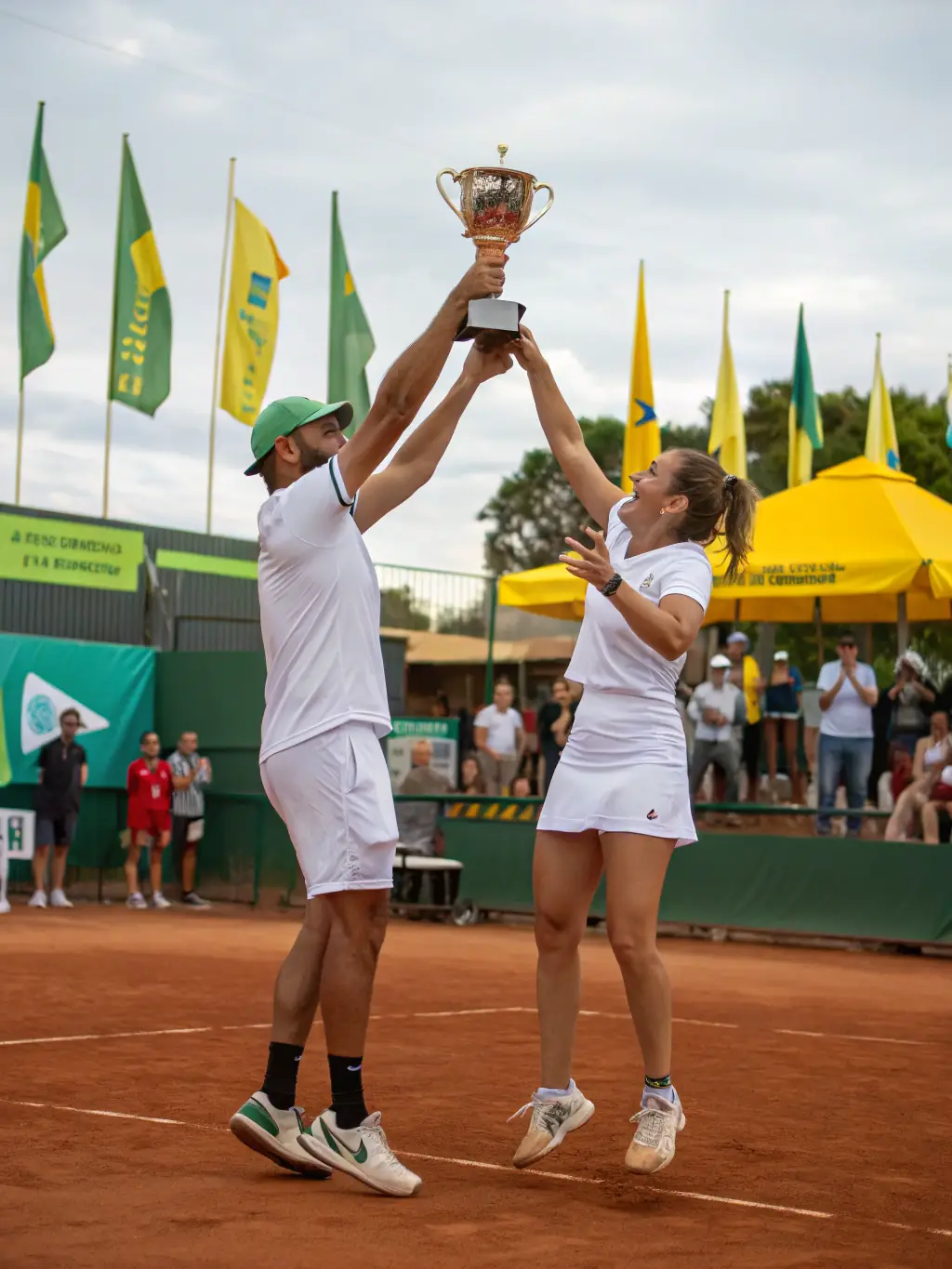 A motivational image of a tennis player celebrating a victory, highlighting the mental and physical benefits of fitness coaching.